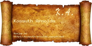 Kossuth Arnolda névjegykártya